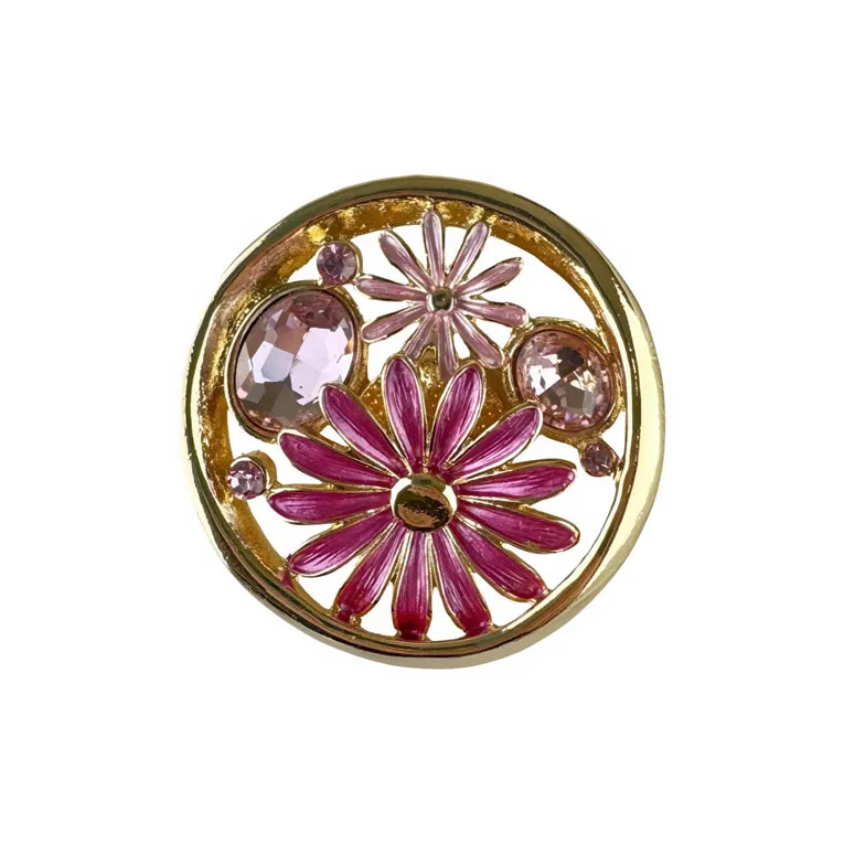 Magnetic Brooch - Pink Blossom Circle