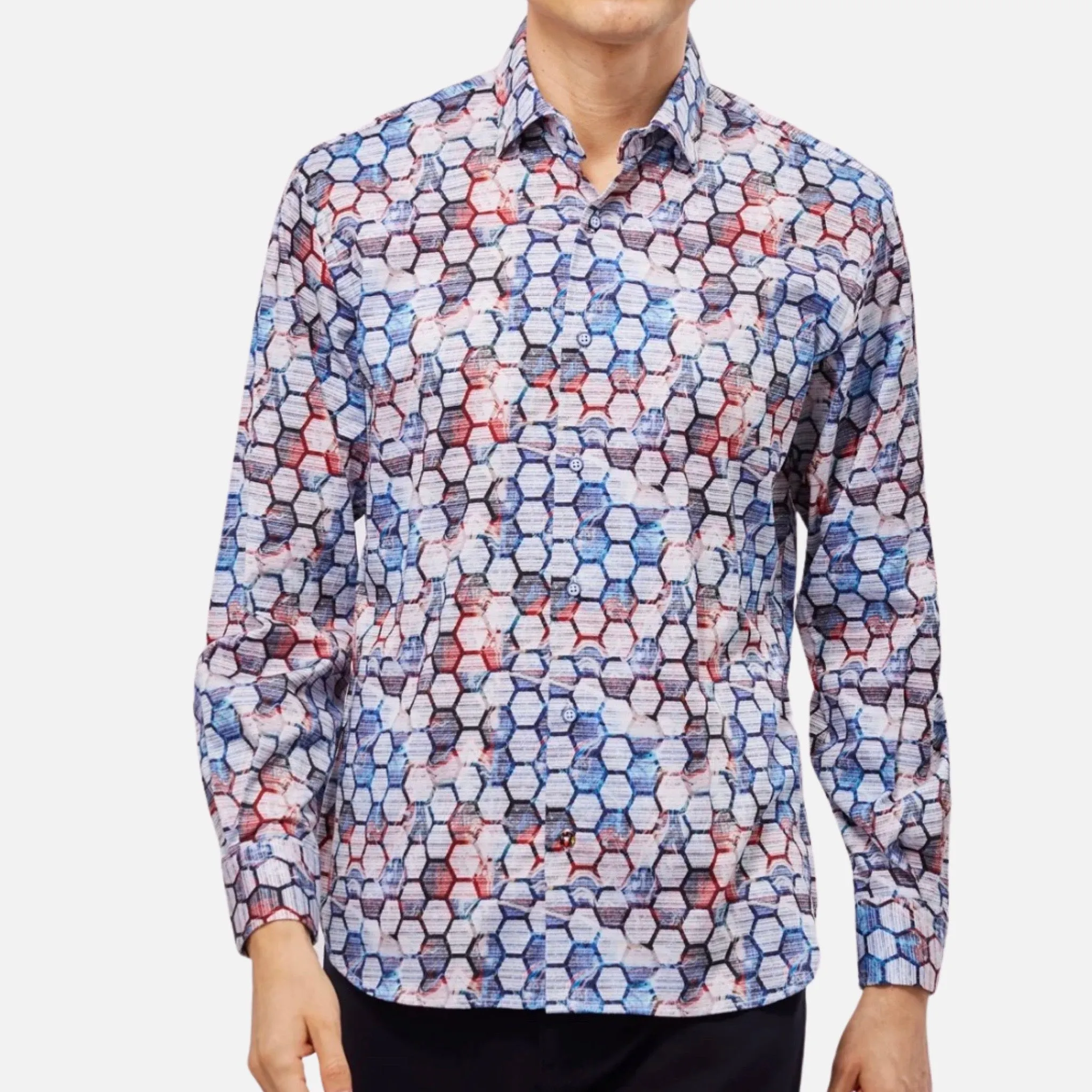 Men’s Button Down shirt By Luchiano Visconti  | 4892 Navy/White | Clearance