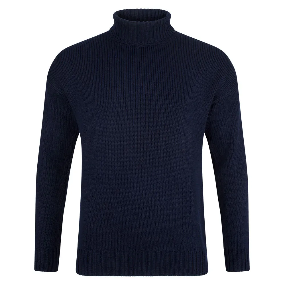 Mens Heavyweight Cotton Submariner Roll Neck Jumper