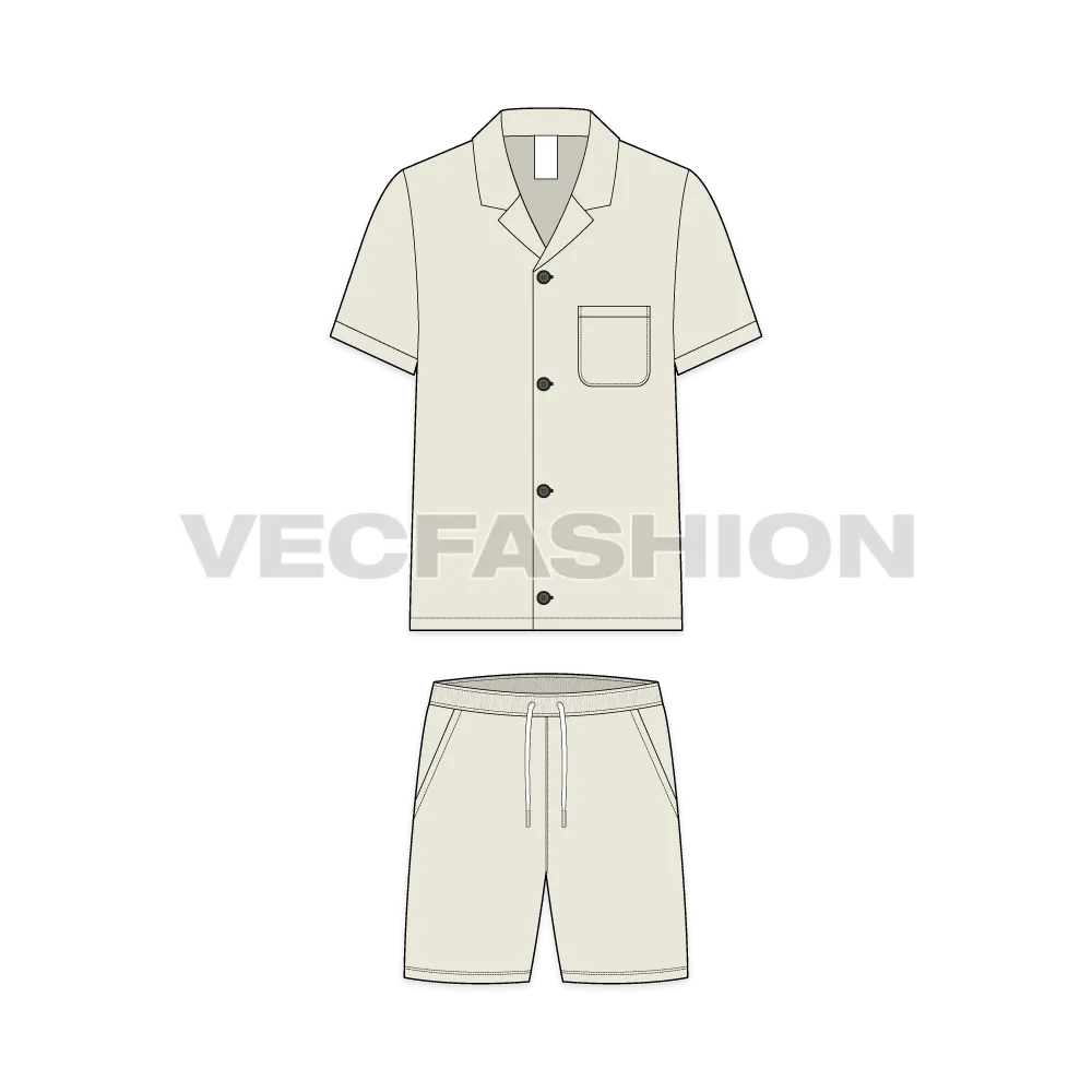 Mens Loungewear Set Flat Sketch