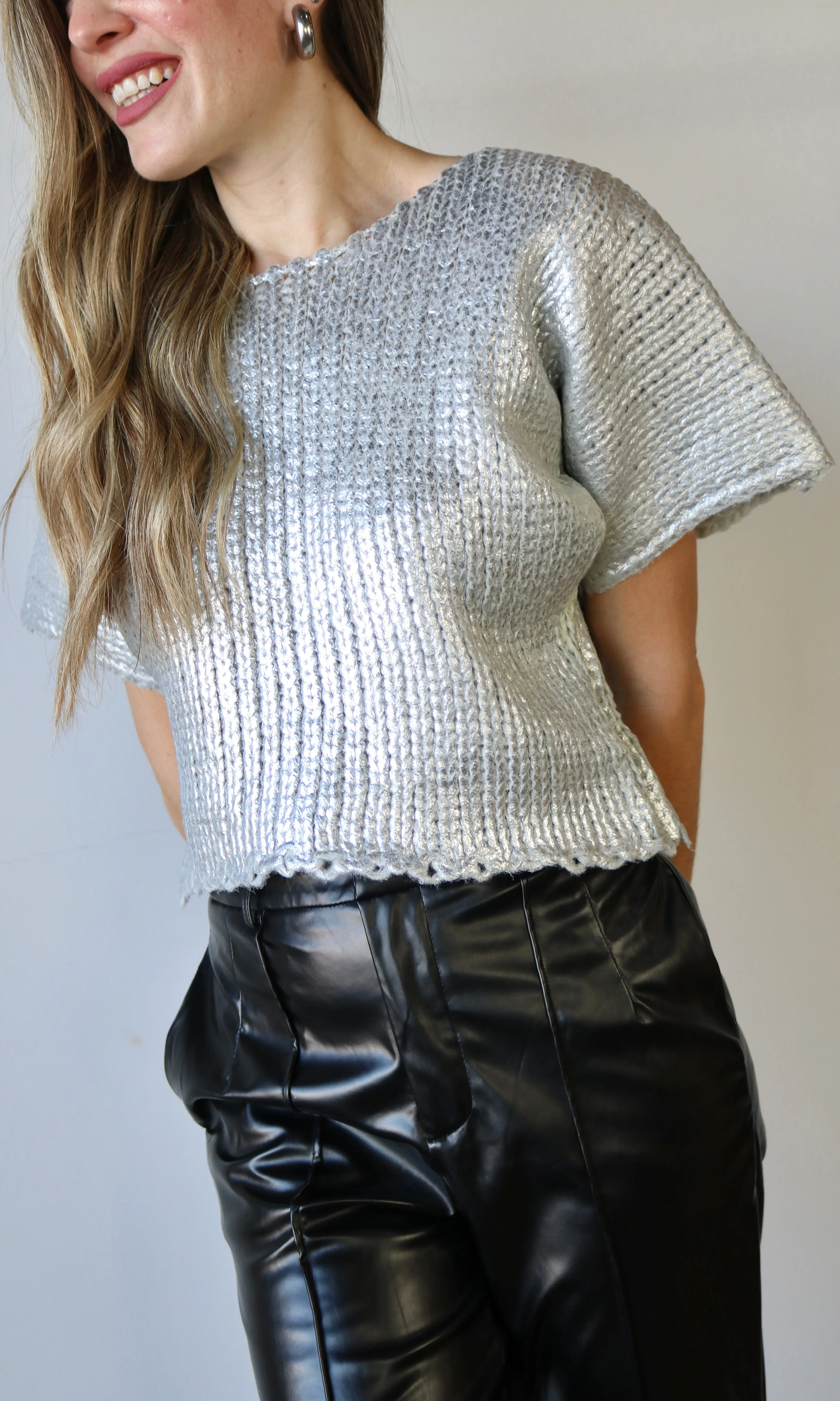 Metalic Silver Sweater