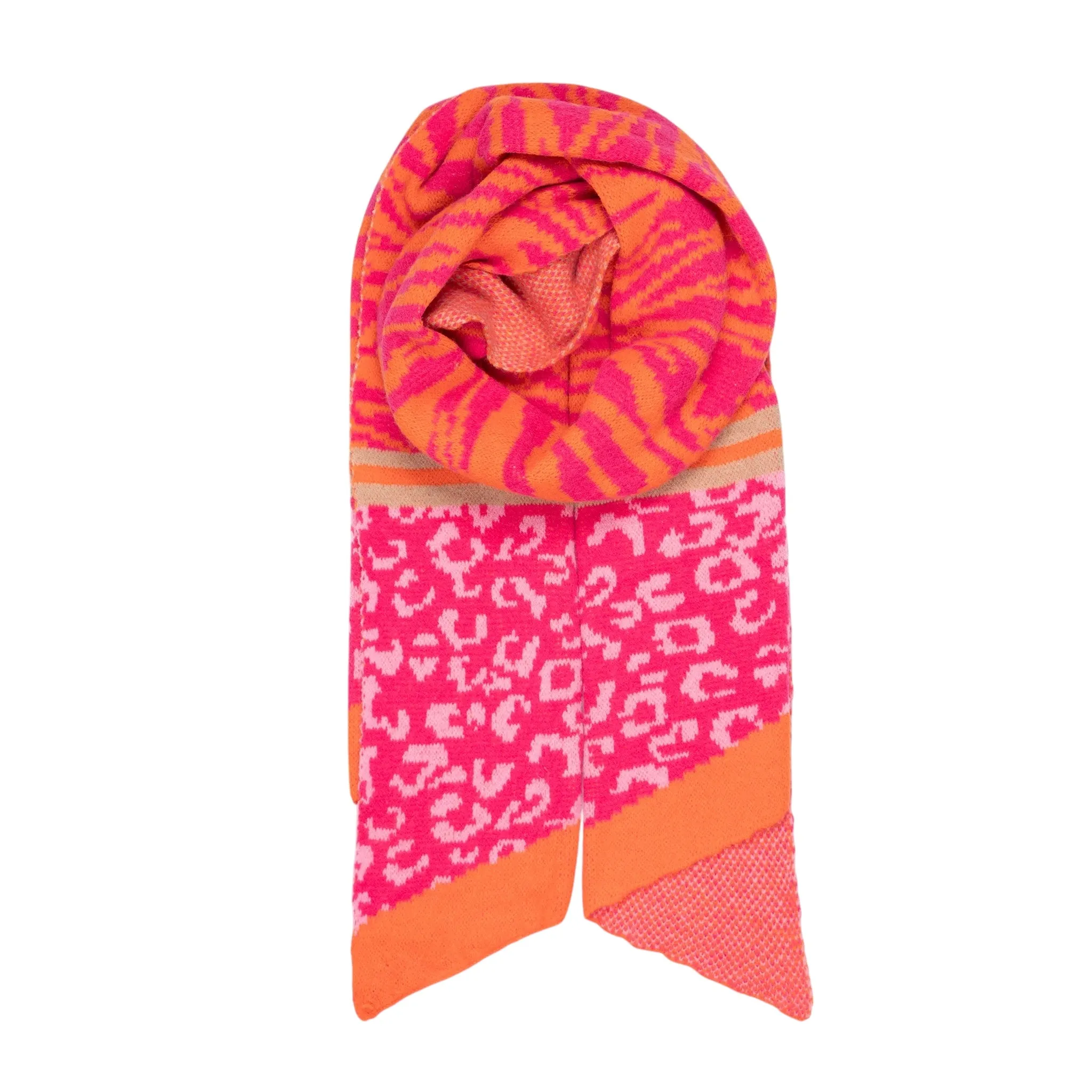 MSH Mara Heavy Weight Scarf Fuchsia and Orange