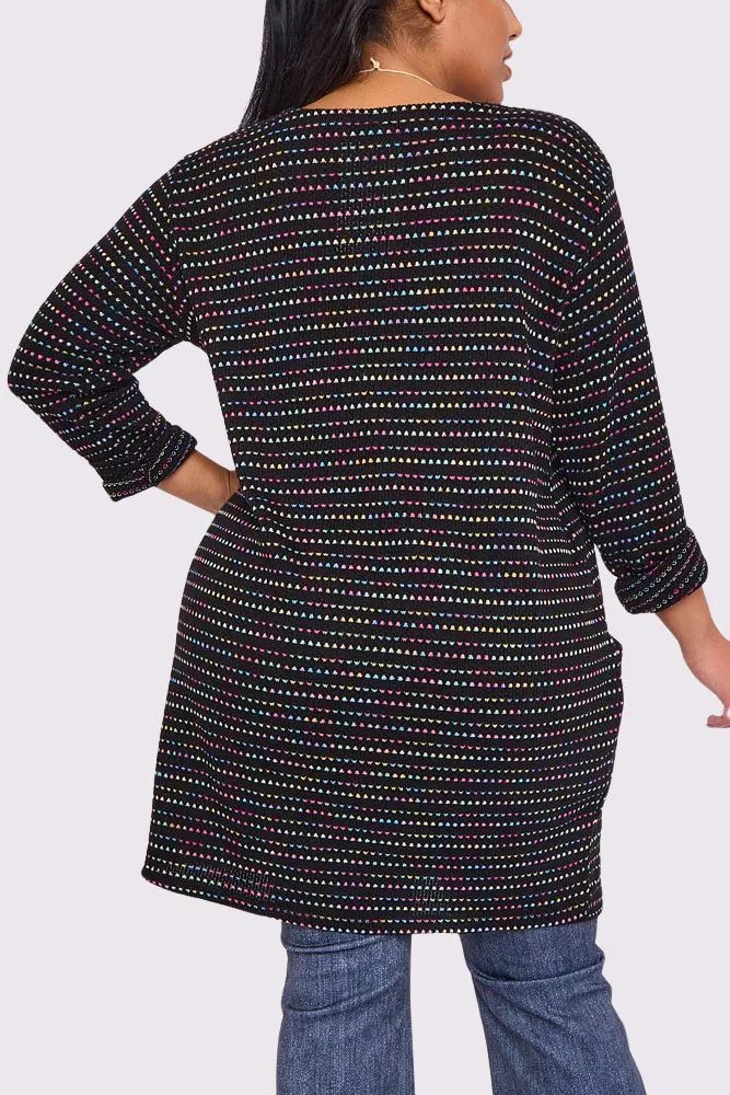 Multicoloured Stripes Front Pockets Necklace Dress