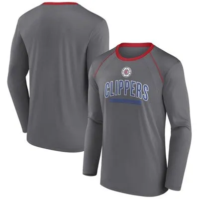 New - NBA Los Angeles Clippers Men's Long Sleeve Gray Pick and Roll T-Shirt, L