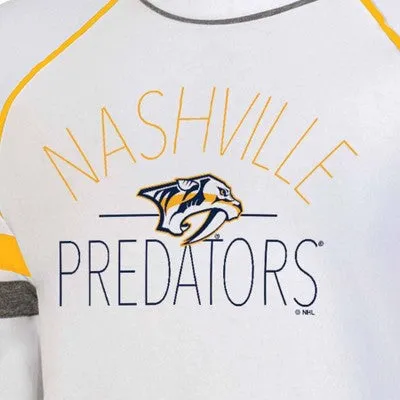 New - NHL Nashville Predators Women's White Fleece Crew Sweatshirt - M