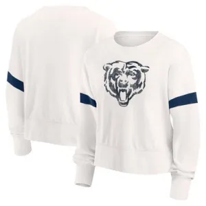 NFL Chicago Bears Women's Primary Antique Long Sleeve Crew Fleece Sweartshirt