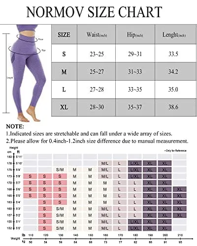 NORMOV Butt Lifting Workout Leggings for Women, Seamless High Waist Gym Yoga Pants Purple