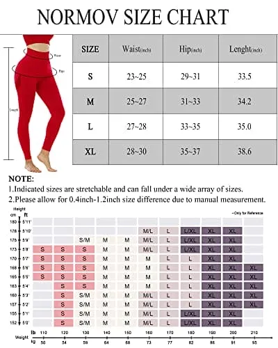 NORMOV Butt Lifting Workout Leggings for Women, Seamless High Waist Gym Yoga Pants Red