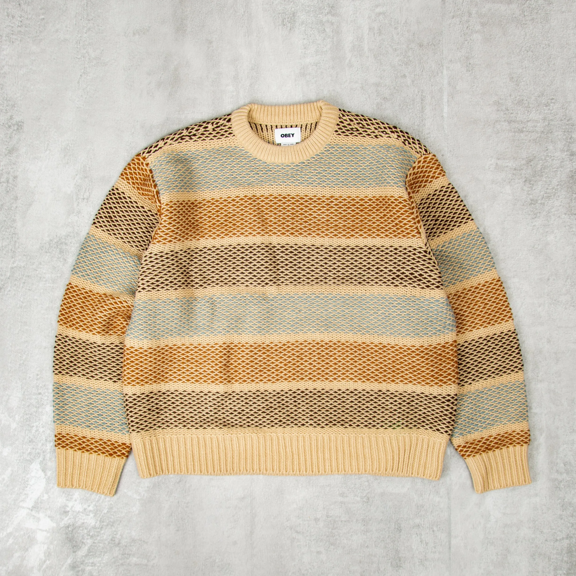 Obey Benjamin Crewneck - Brown Multi