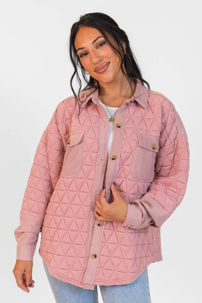 Off Season Blush Quilted Oversized Shacket