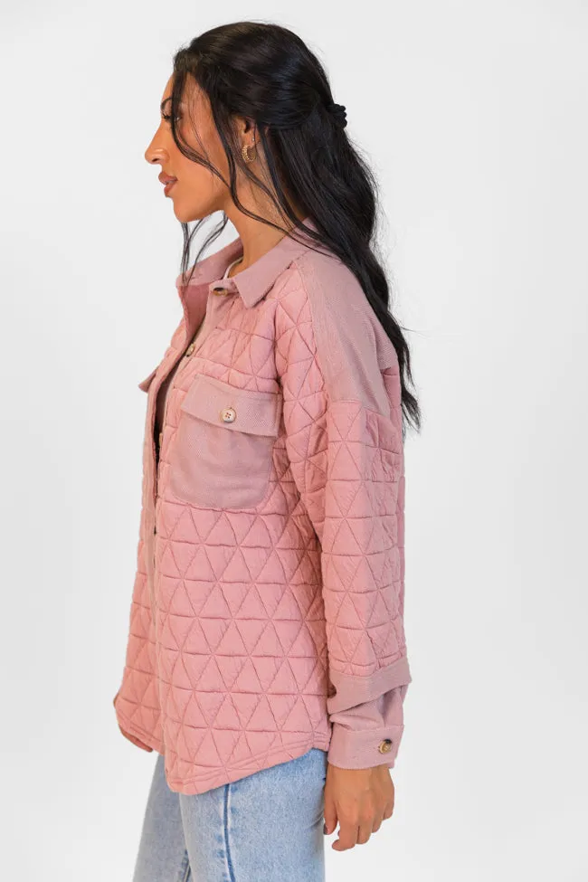 Off Season Blush Quilted Oversized Shacket