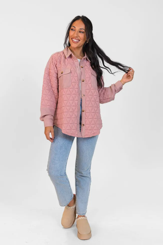 Off Season Blush Quilted Oversized Shacket