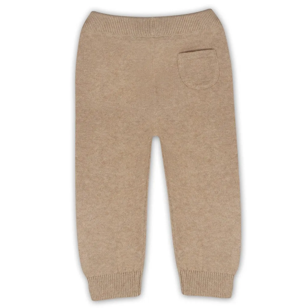 Organic Cotton Baby Sweater Knit Pants - Oat Heather