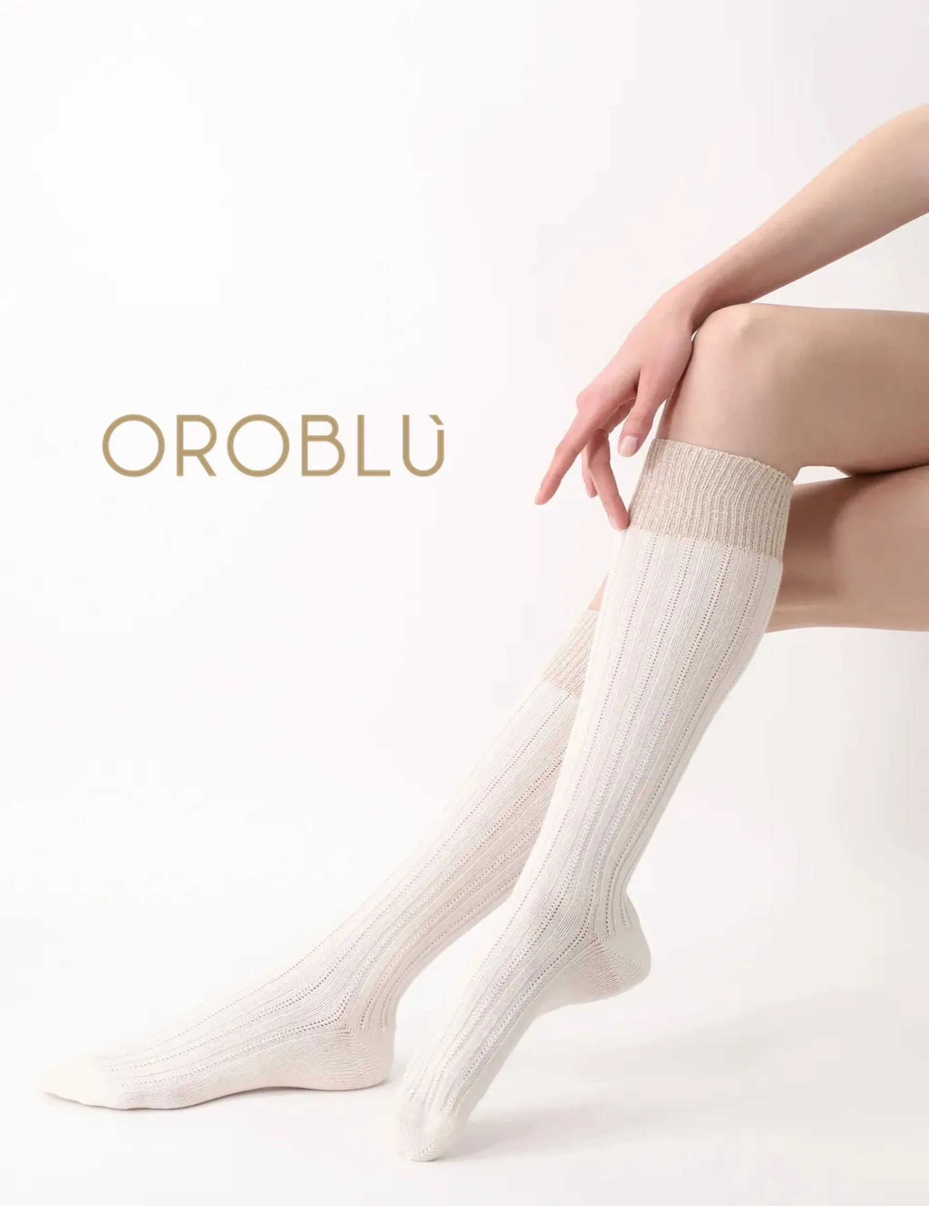 Oroblu Jasmine Aplaca Wool & Cotton Knee High Socks Wool VOBFAF10K0