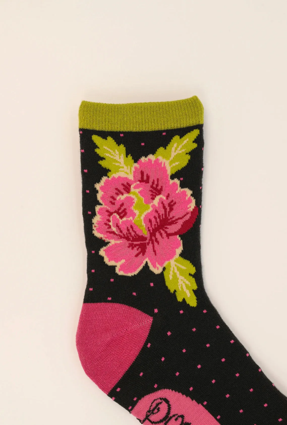 Painted Peony Ankle Socks