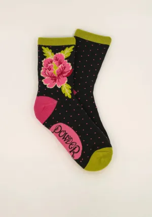 Painted Peony Ankle Socks