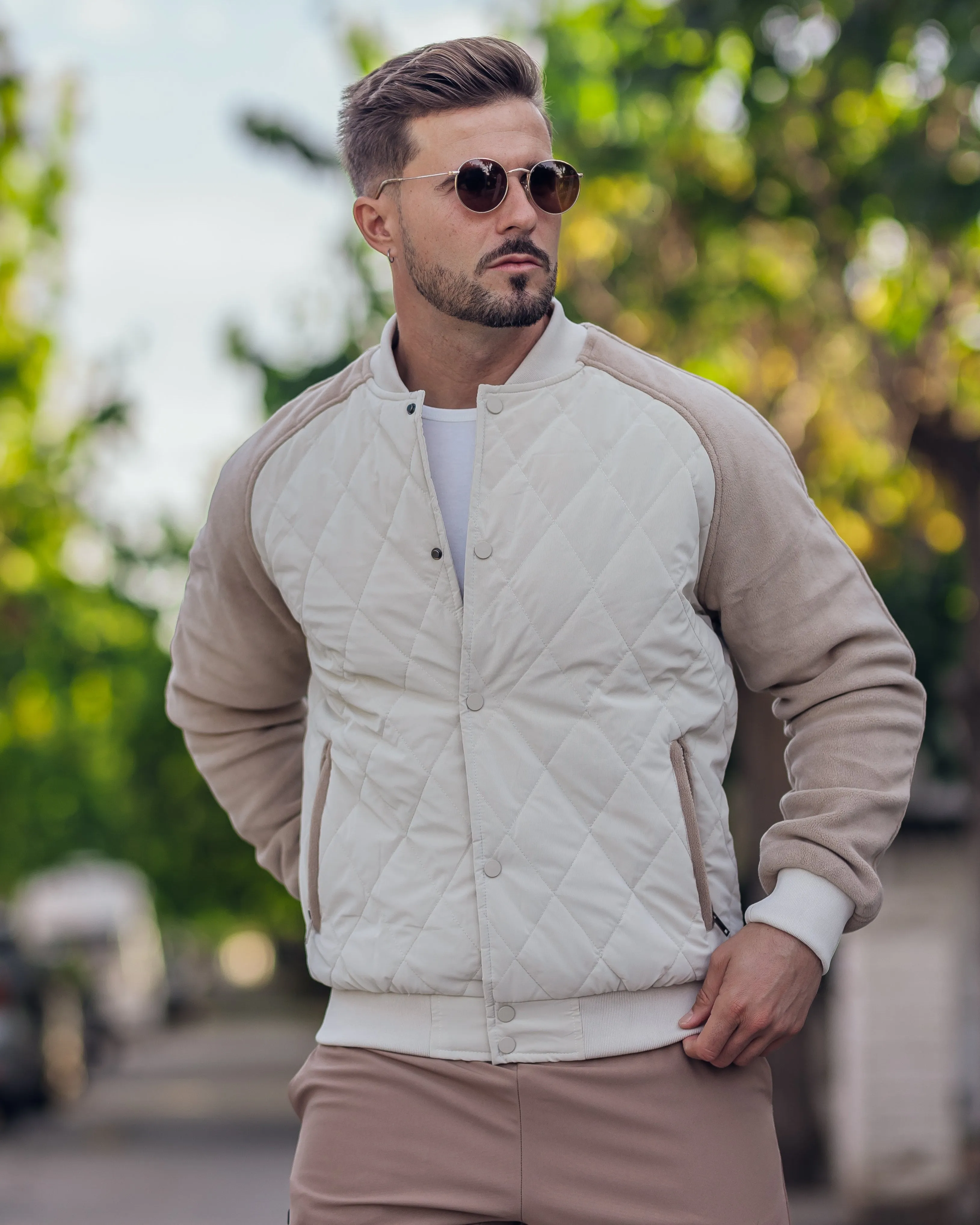 Panelled Hybrid Bomber Jacket New