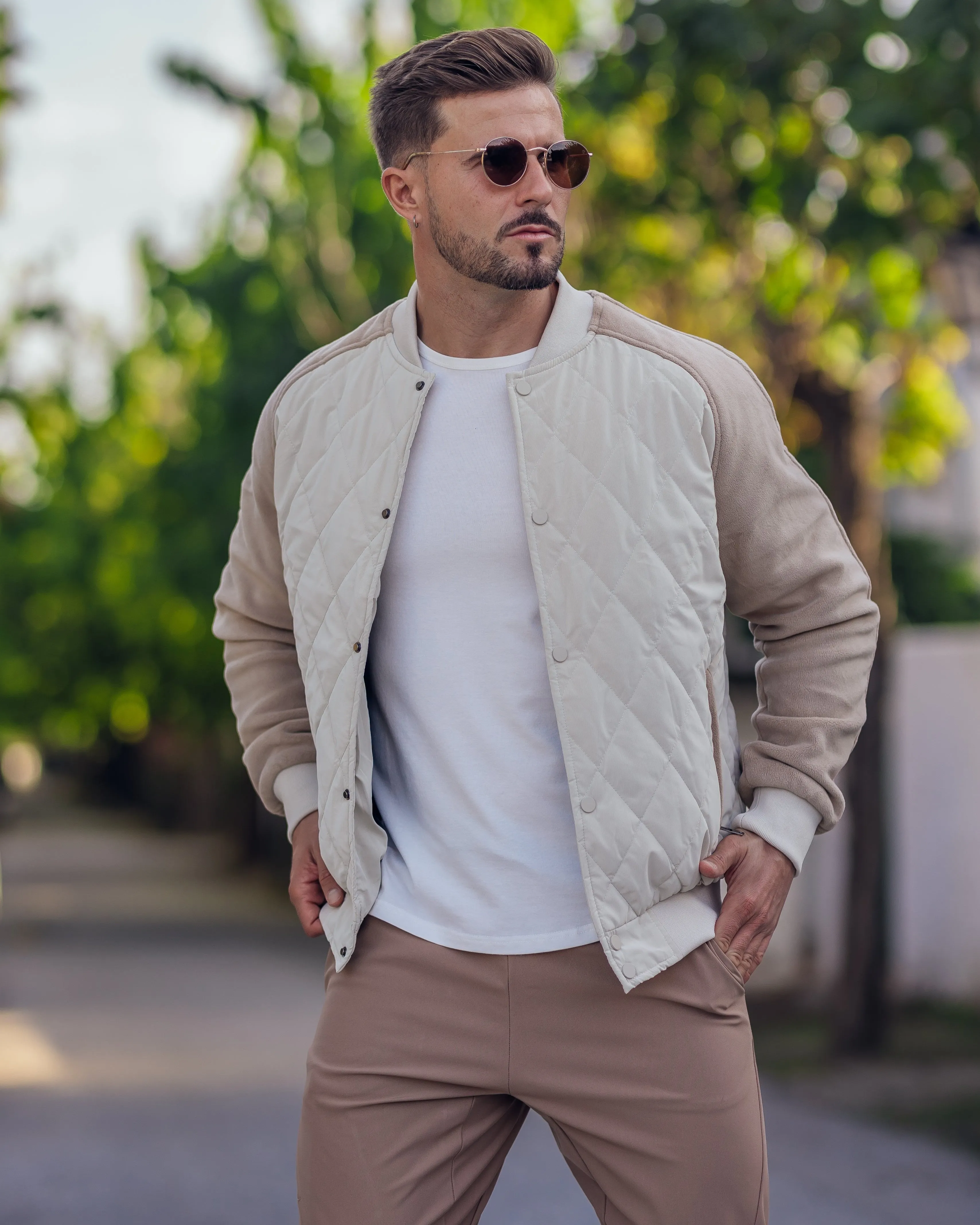 Panelled Hybrid Bomber Jacket