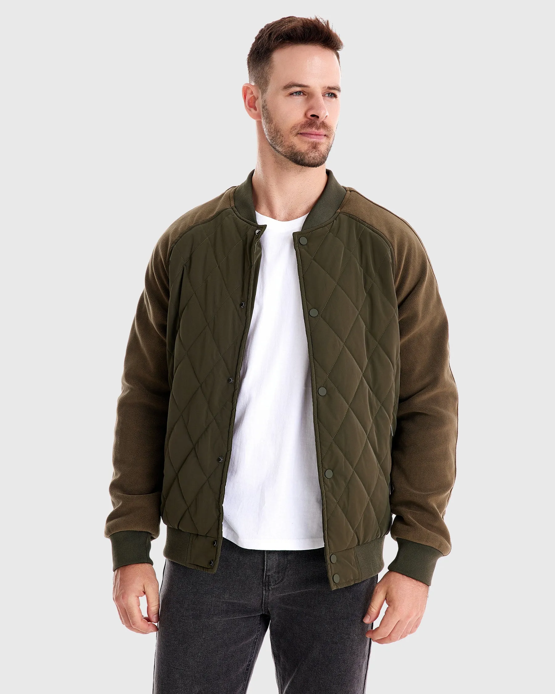 Panelled Hybrid Bomber Jacket