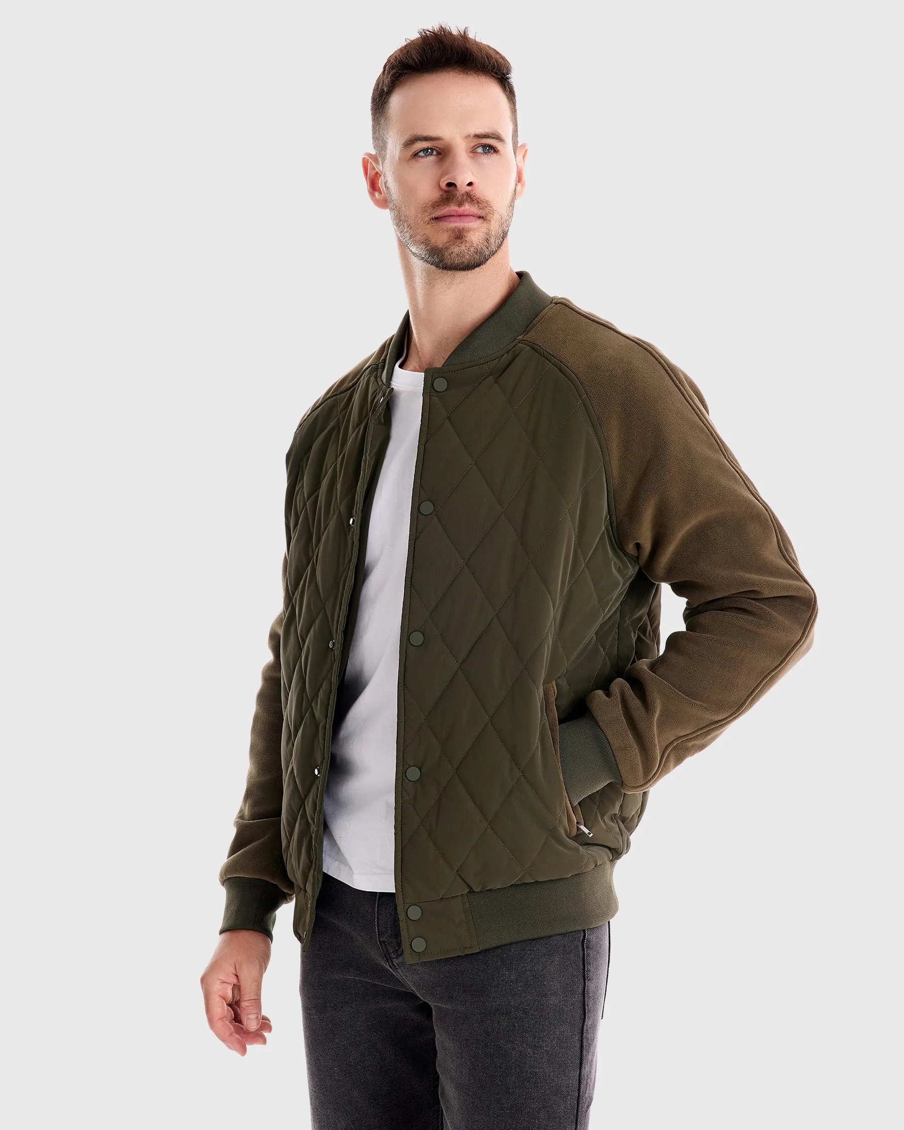 Panelled Hybrid Bomber Jacket