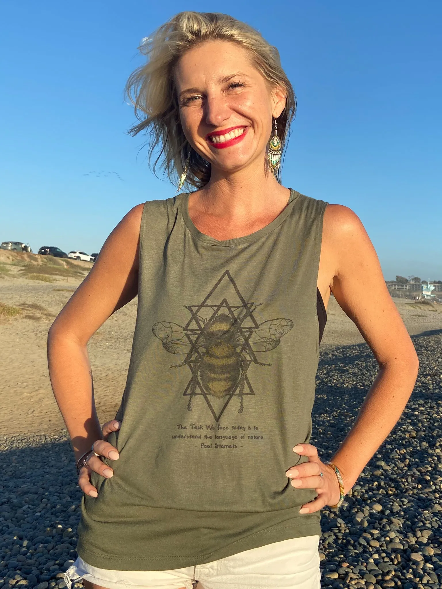 Paul Stamets Sacred Geometry Bumble Bee Boyfriend Tee