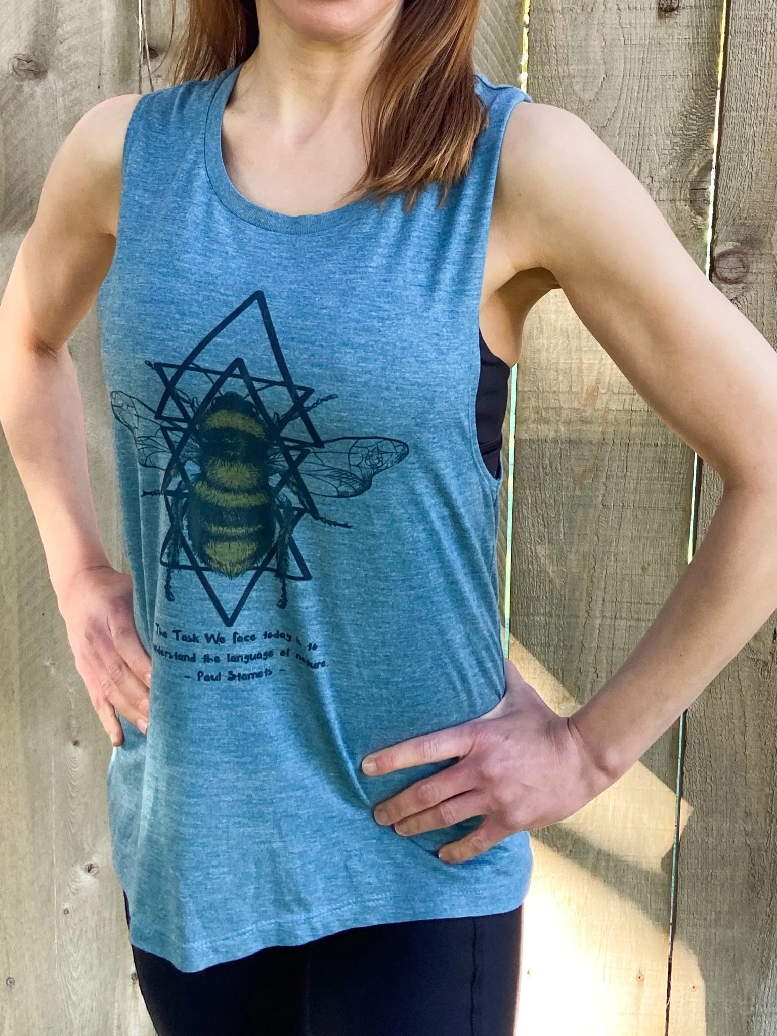 Paul Stamets Sacred Geometry Bumble Bee Boyfriend Tee