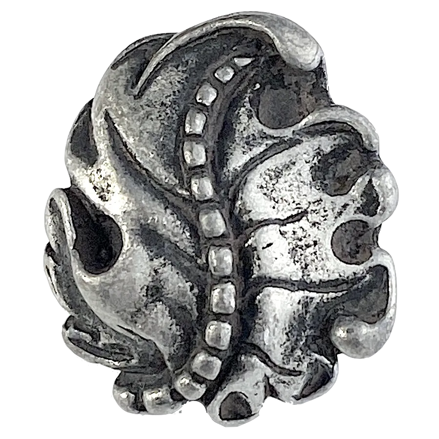 Pewter Leaf Button 1" / 25mm Shank Back Made in USA #SW-265