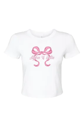 Pink Bow Crop Tee