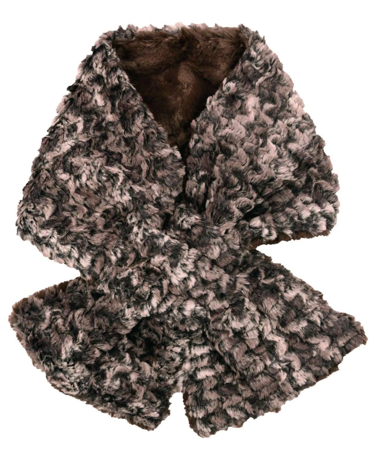 Pull-Thru Scarf - Luxury Faux Fur in Calico