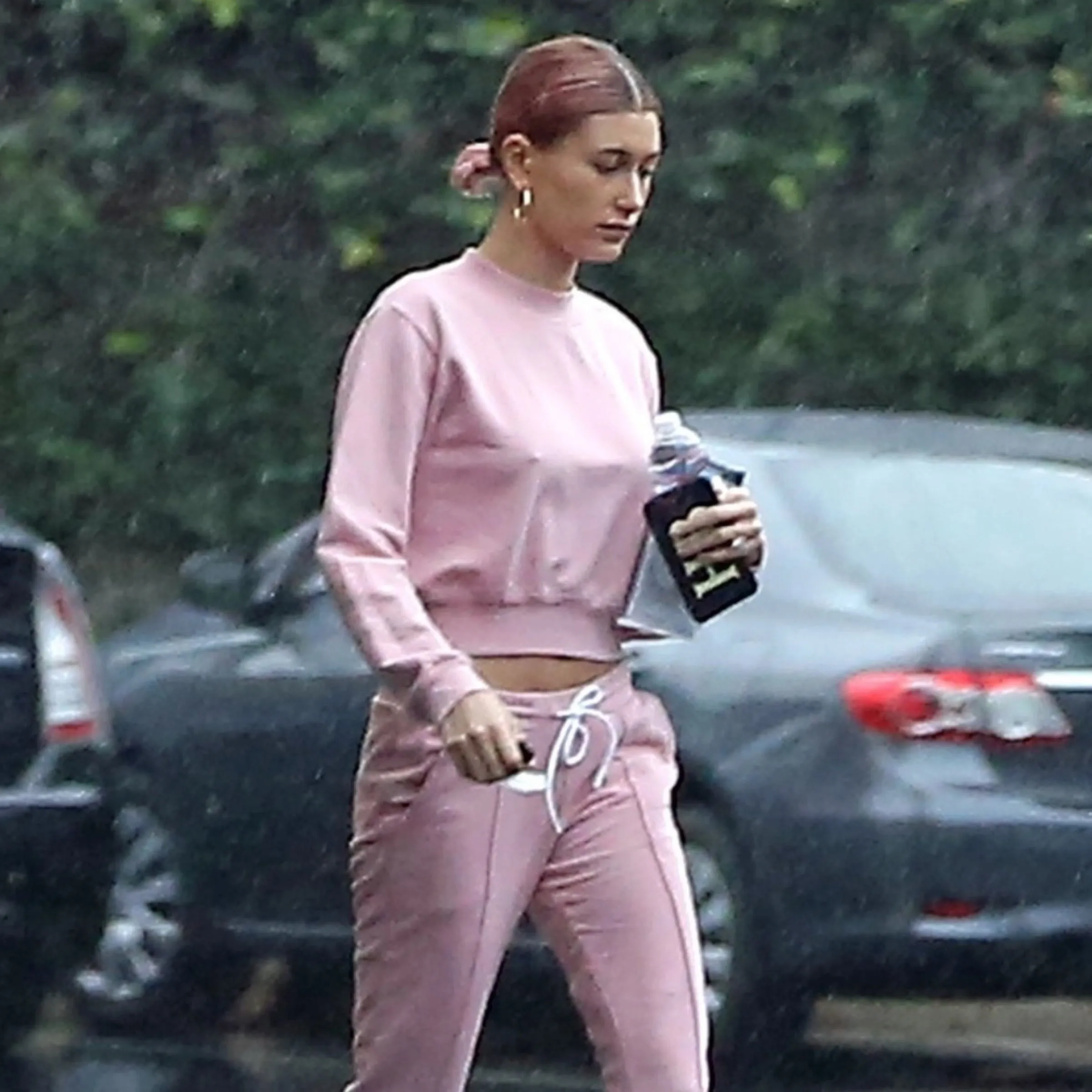 REDONE Sweatshirt Crew Neck As Seen on Hailey Bieber Pink M