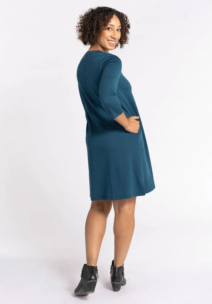 Rissa A Line Dress - Real Teal