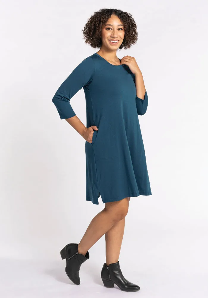 Rissa A Line Dress - Real Teal