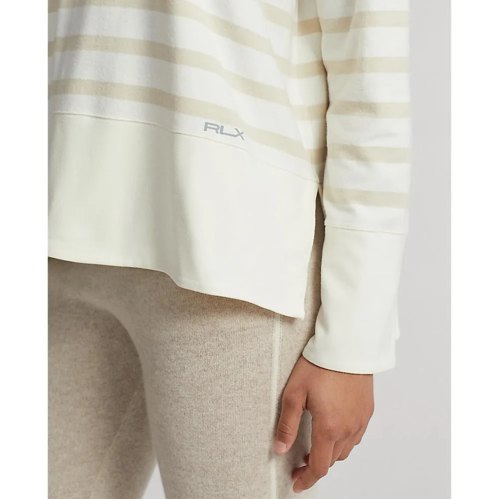 RLX Ralph Lauren Women's Striped Performance Cloud Fleece Pullover - Clubhouse Cream/Basic Sand Stripe