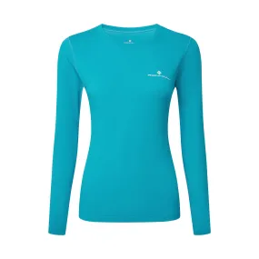 Ronhill | Women's Core L/S Tee - Azure/Bright White