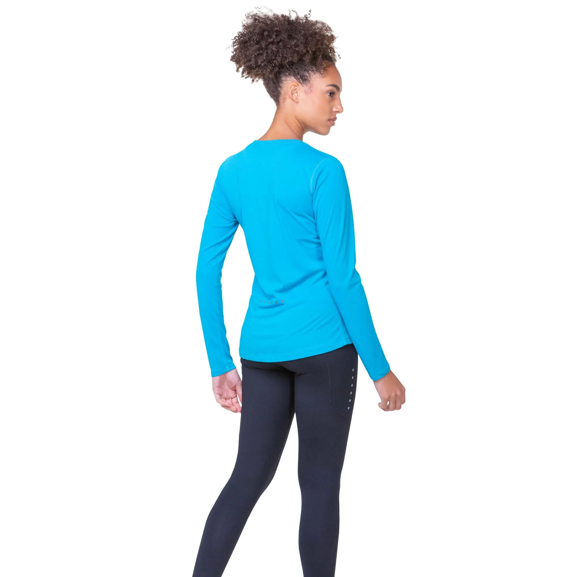 Ronhill | Women's Core L/S Tee - Azure/Bright White