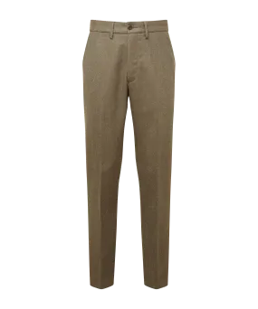 Ross Tweed Trousers - Loden Green Herringbone Tweed