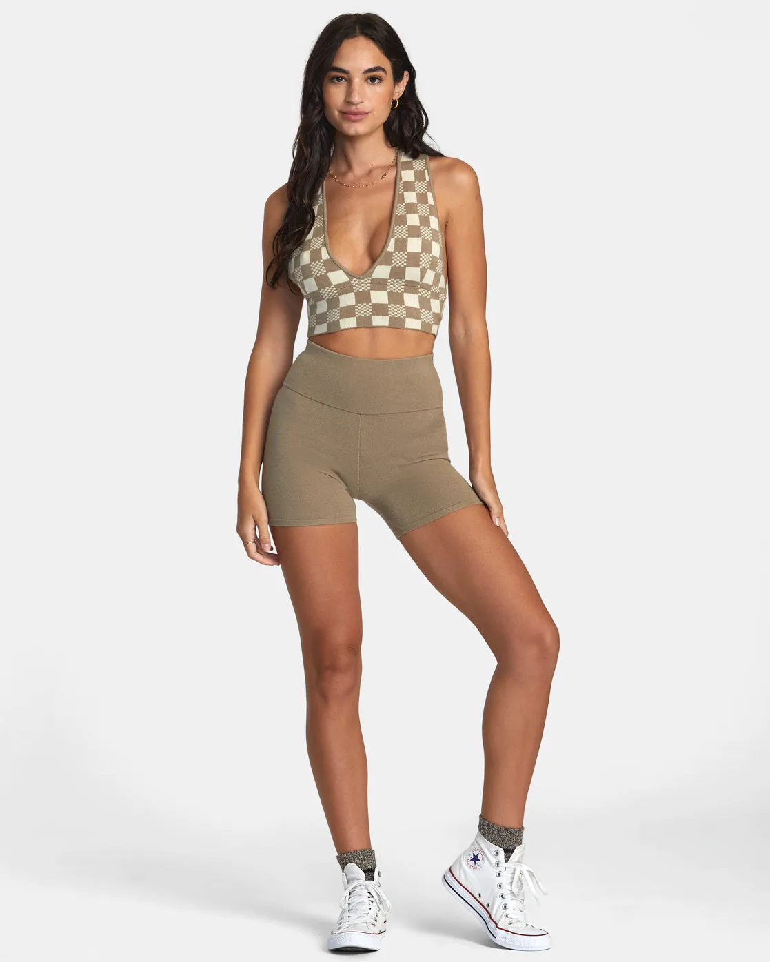 RVCA Womens Fever Racerback Knitted Crop Top