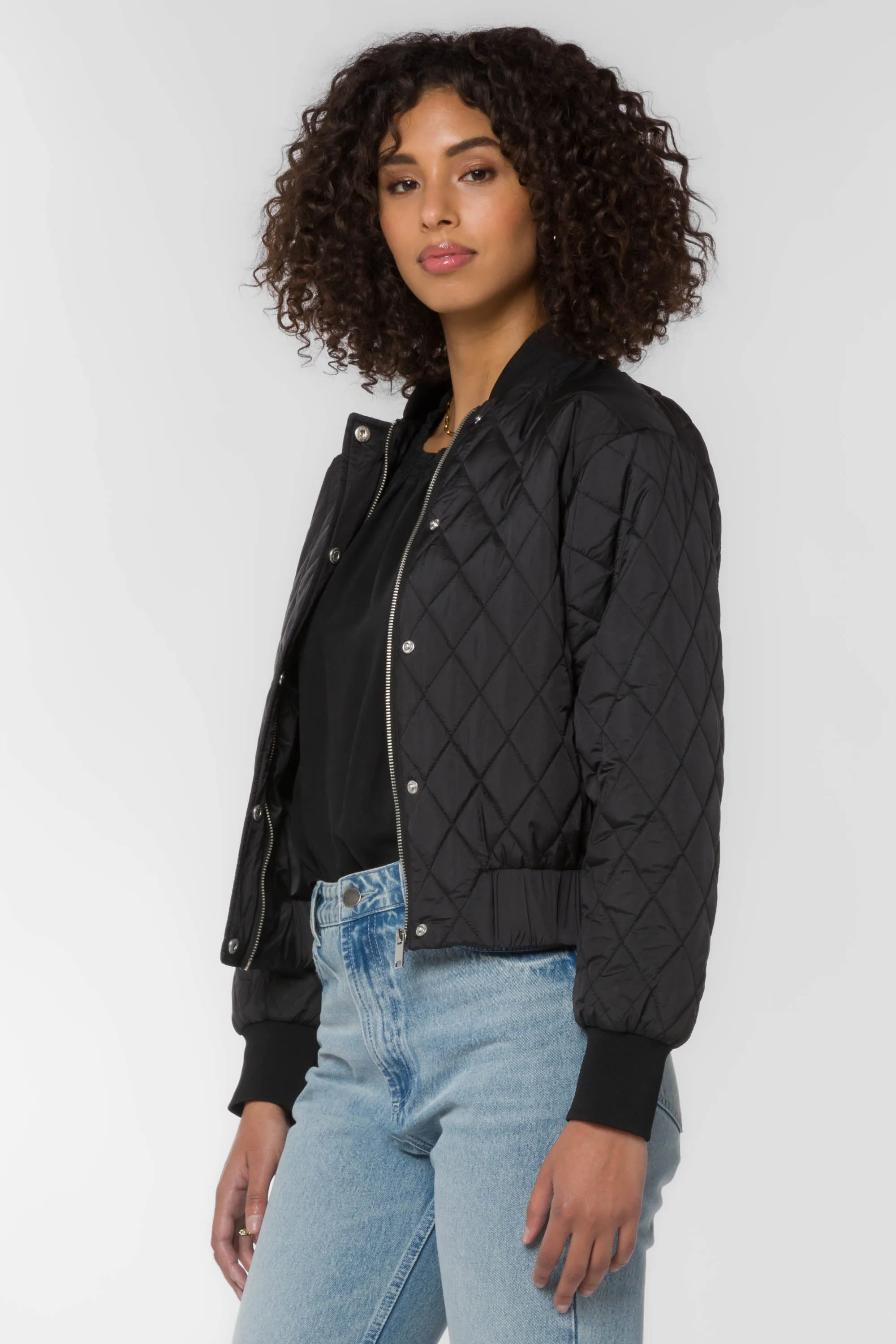 Sakura Black Bomber Jacket