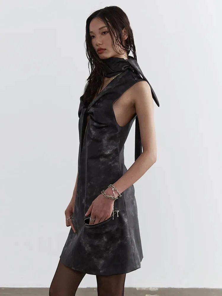 Sangee Vegan Leather Mini Dress