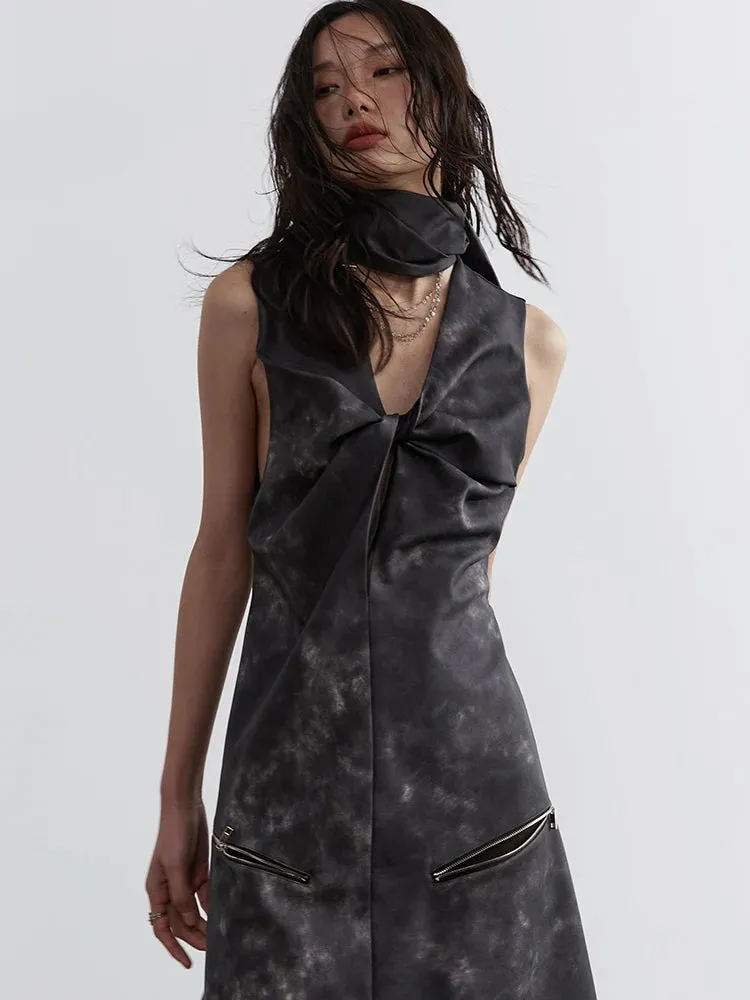 Sangee Vegan Leather Mini Dress