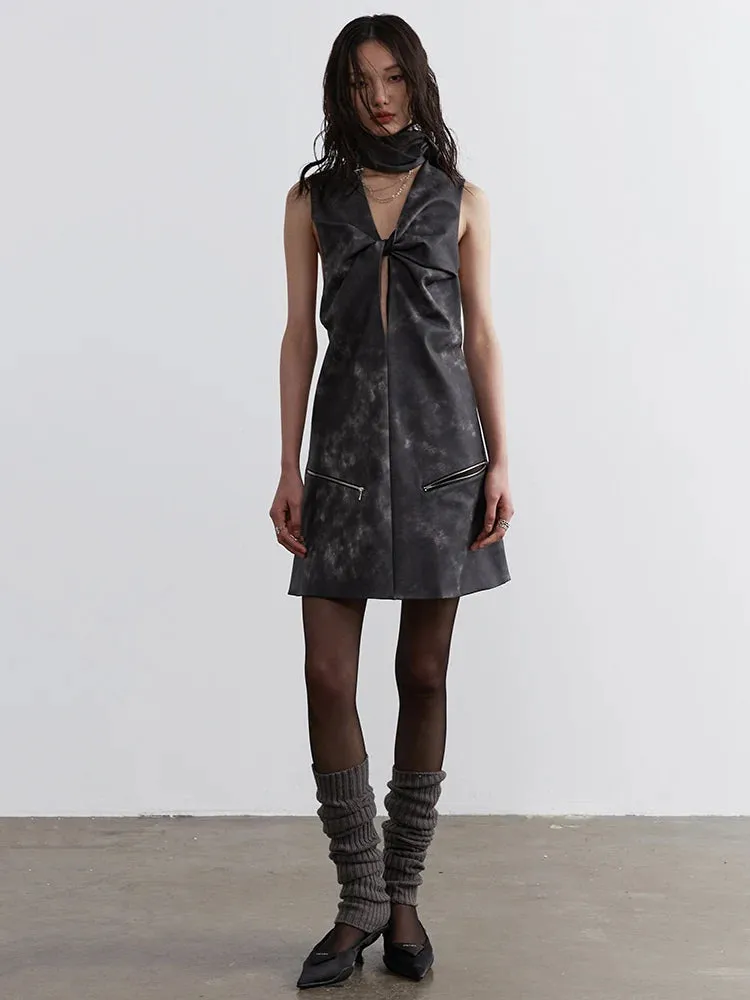 Sangee Vegan Leather Mini Dress