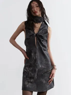 Sangee Vegan Leather Mini Dress