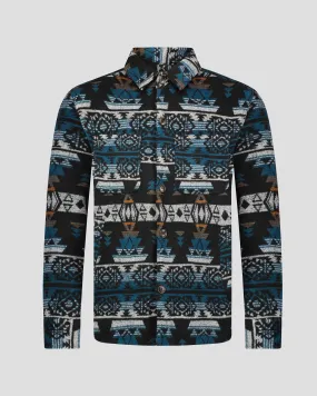 SG Quilted Aztec Shirt Jacket - Black   Teal