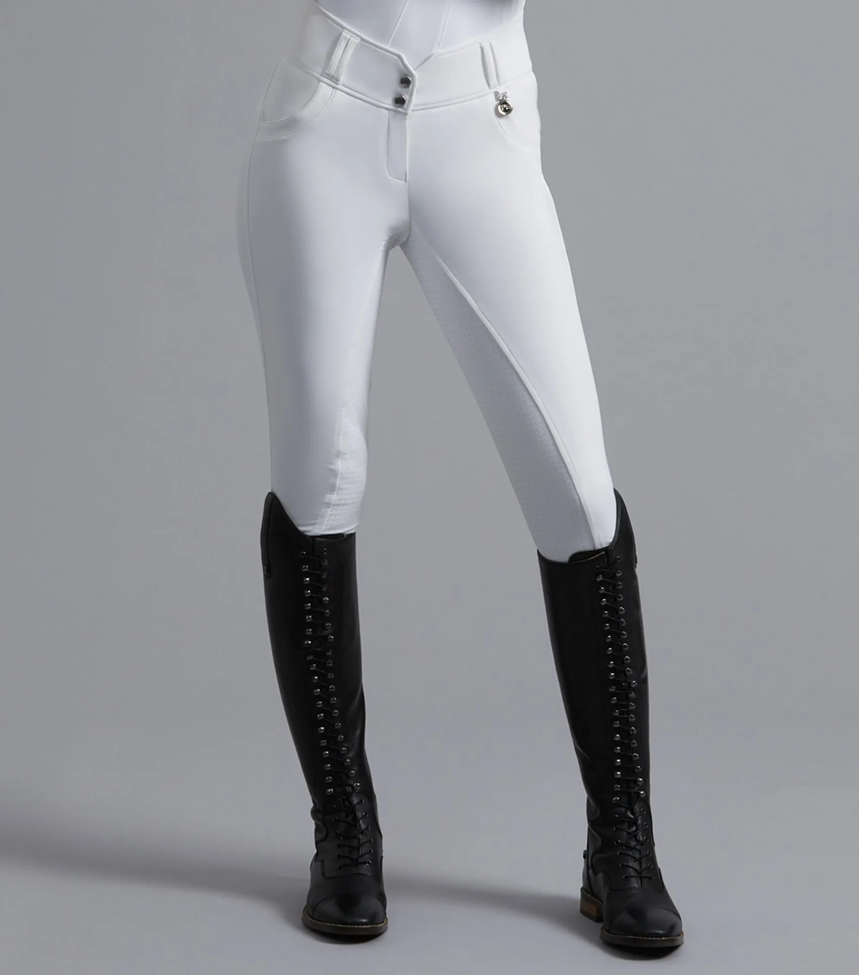 Sophia Ladies Full Seat High Waist Competition Riding Breeches White