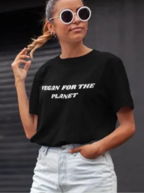 SXV  'vegan for the planet’ Printed Cool Aesthetic Oversized Baggy T-shirt