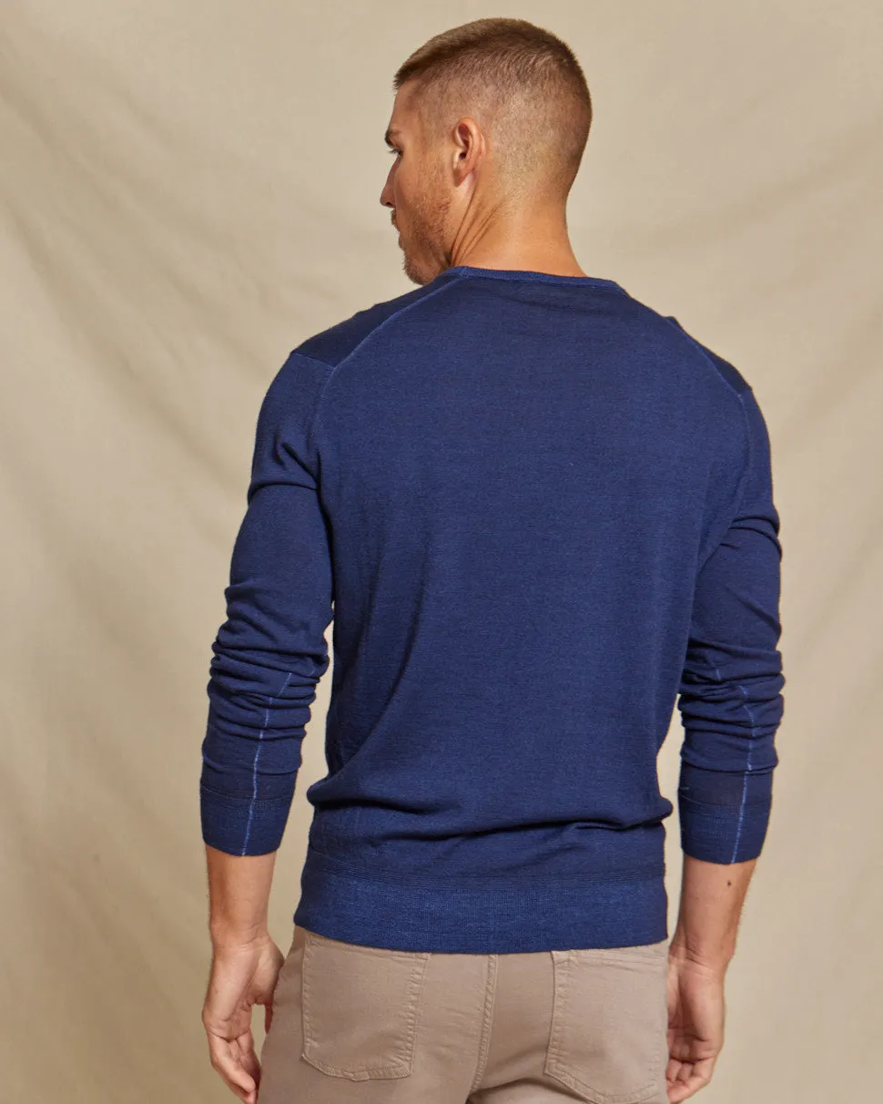 The Banks - LS Lightweight MERINOmax Crew Neck Sweater - Navy