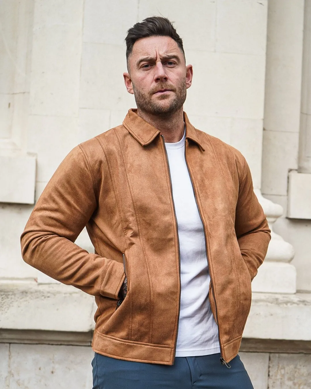 Timeless Suede Bomber Jacket New