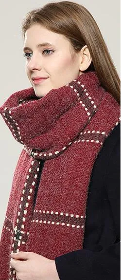 VIGROCK C22 Knit Wool Long Scarf for Women