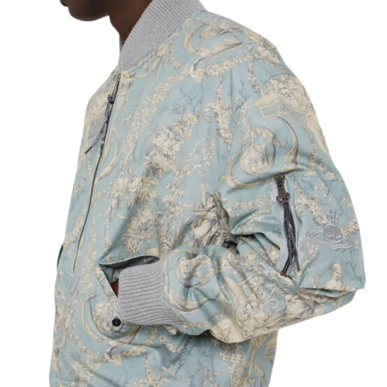 Vivienne Westwood Light Blue Bernardo Bomber Jacket