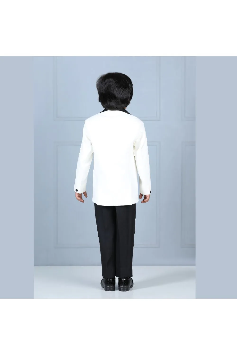 White Shirt With Imported Crepe Coat And Pant Set